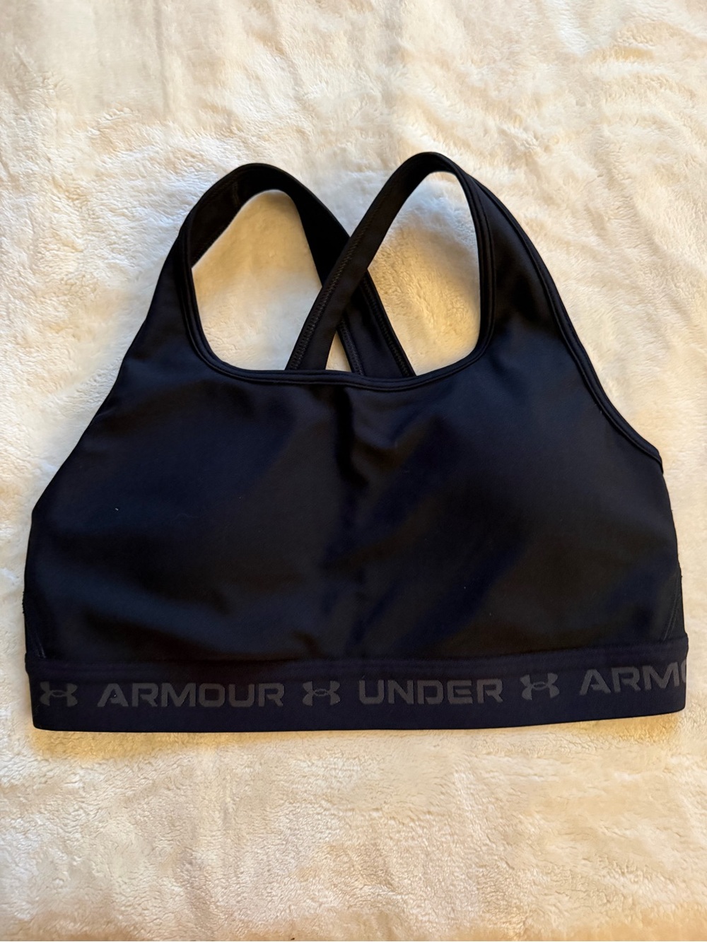 Under Armour Black Cross-Strap Logo Band Sports Bra